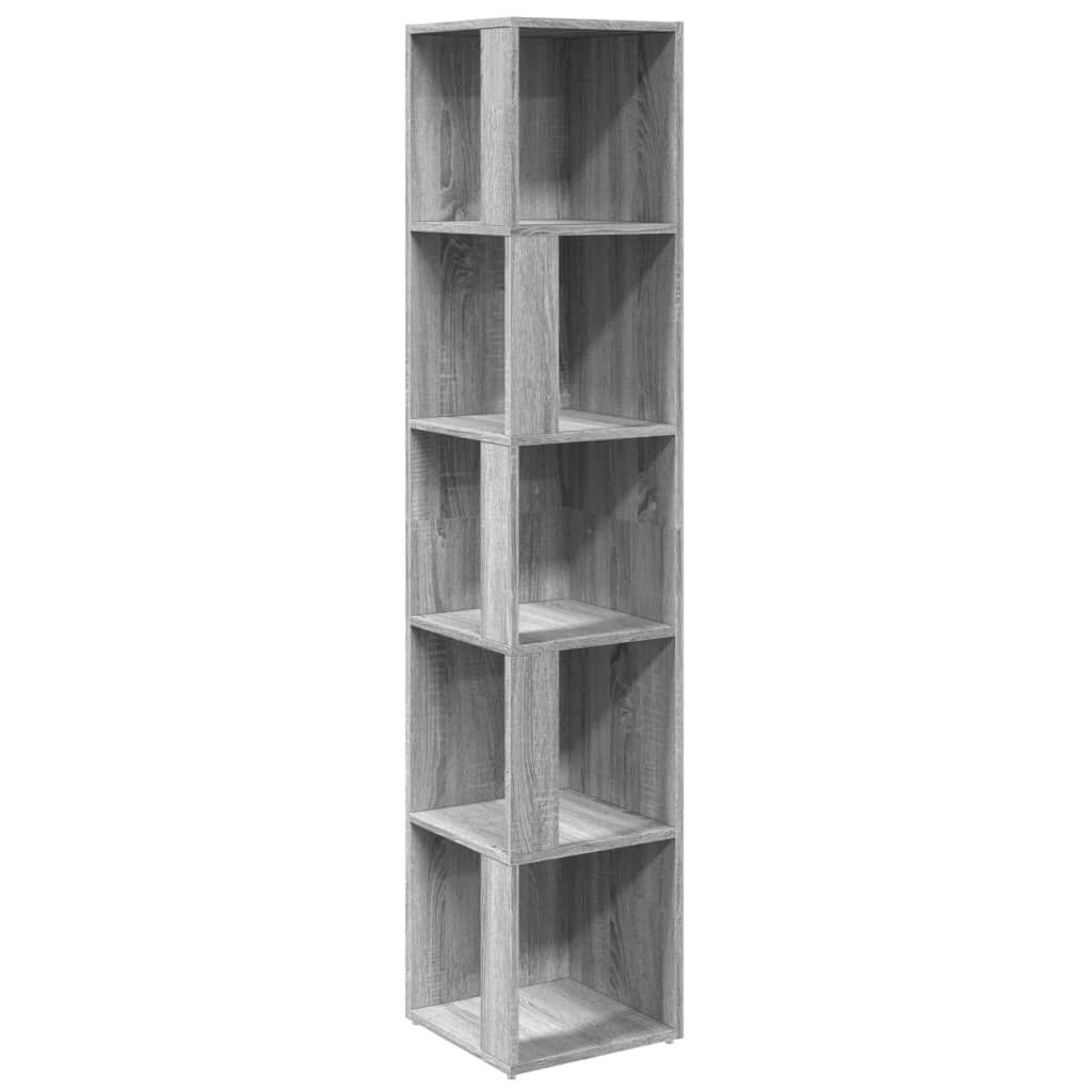 vidaXL Γωνιακό Έπιπλο Γκρι Sonoma 33x33x164,5 εκ. από Επεξεργ. Ξύλο