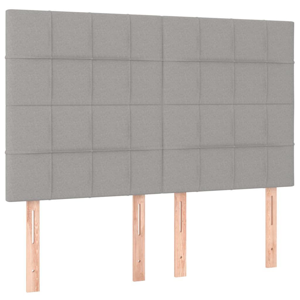 vidaXL Κρεβάτι Boxspring με Στρώμα & LED Αν.Γκρι 140x200εκ. Υφασμάτινο