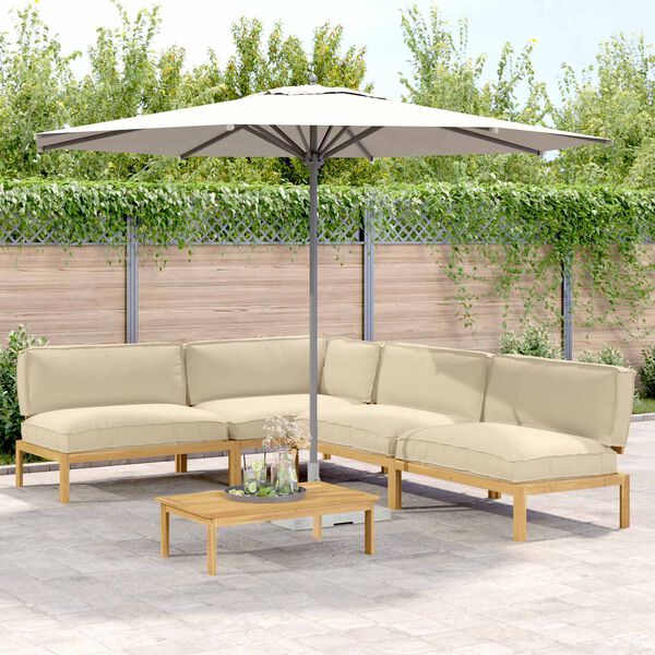 vidaXL &Sigma;&epsilon;&tau; &Kappa;&alpha;&nu;&alpha;&pi;έ &mu;&epsilon; &mu;&alpha;&xi;&iota;&lambda;ά&rho;&iota; &Mu;&omicron;&nu;ό&chi;&rho;&omega;&mu;&omicron; 5 pcs &Mu;&pi;&epsilon;&zeta; &Sigma;&tau;&epsilon;&rho;&epsilon;ό &Xi;ύ&lambda;&omicron; &Alpha;&kappa;&alpha;&kappa;ί&alpha;&sigmaf;