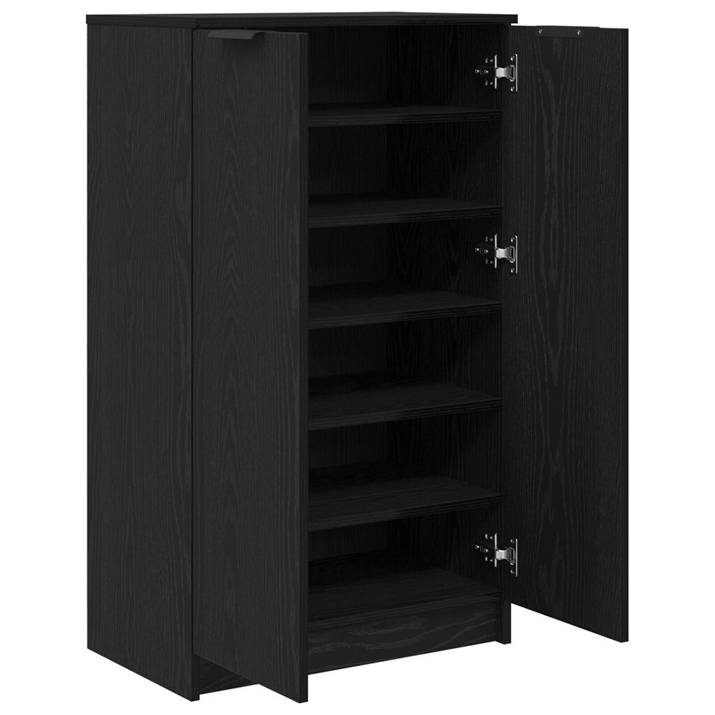 vidaXL Ντουλάπι Παπουτσιών Μαύρο Δρυός 59x35x100 εκ. Από Επεξεργασμένο Ξύλο