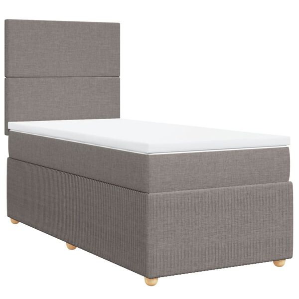 vidaXL &Kappa;&rho;&epsilon;&beta;ά&tau;&iota; Boxspring &mu;&epsilon; &Sigma;&tau;&rho;ώ&mu;&alpha; Taupe 90x200 &epsilon;&kappa;. &Upsilon;&phi;&alpha;&sigma;&mu;ά&tau;&iota;&nu;&omicron;