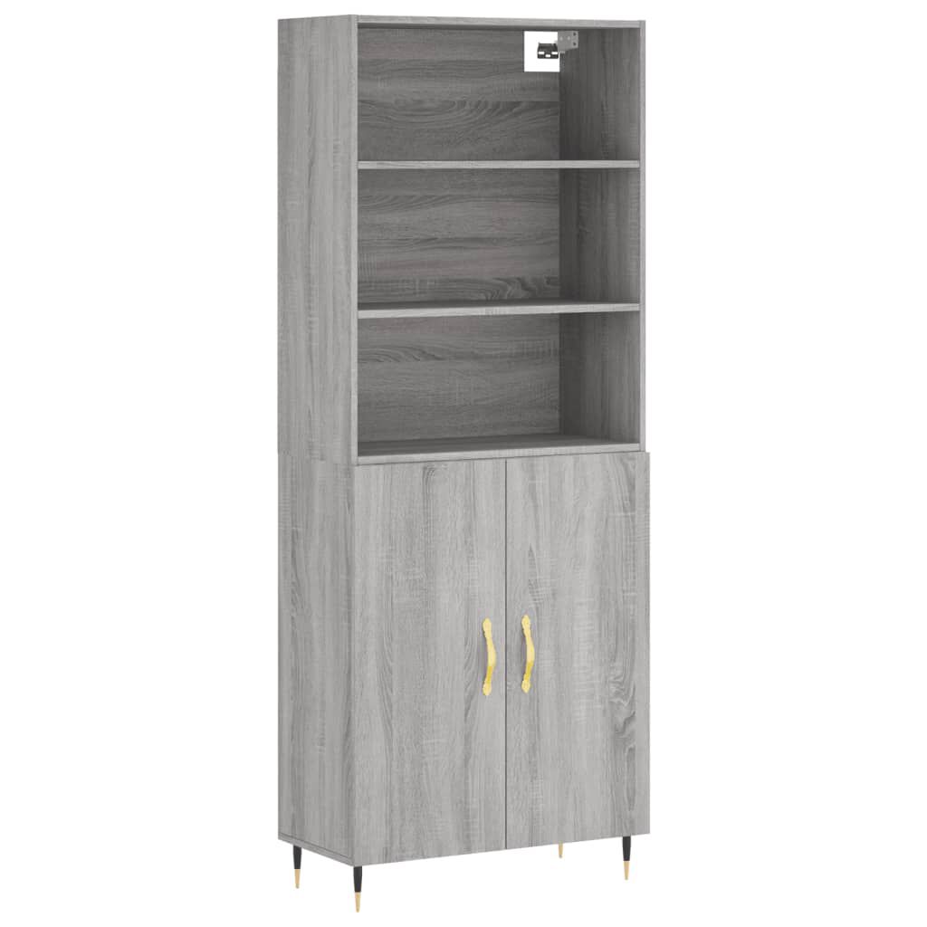 vidaXL Ντουλάπι Γκρι Sonoma 69,5 x 34 x 180 εκ. Επεξεργασμένο Ξύλο