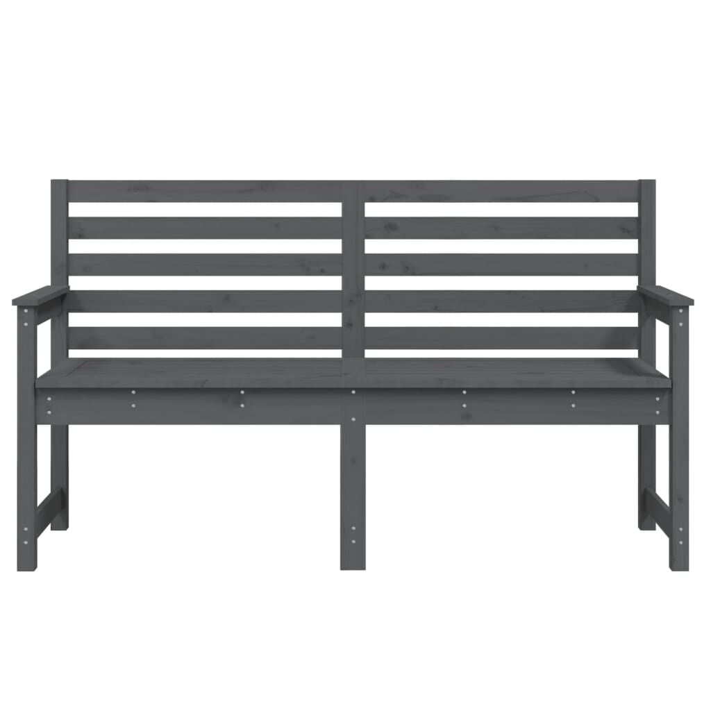 vidaXL Παγκάκι Κήπου Γκρι 159,5x48x91,5 εκ. από Μασίφ Ξύλο Πεύκου