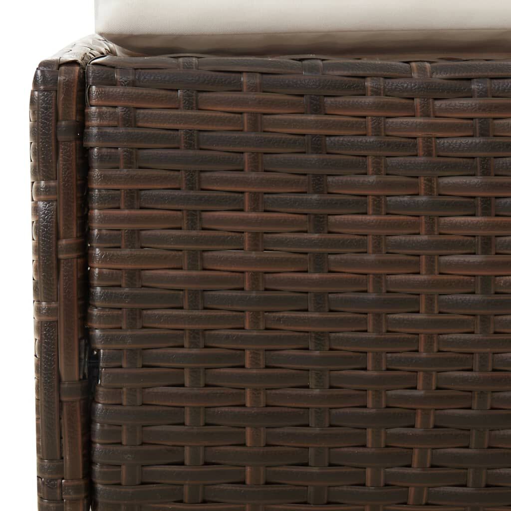 vidaXL Ξαπλώστρα με Πτυσσόμενη Οροφή Καφέ 200x114x128 εκ. Συνθ. Ρατάν