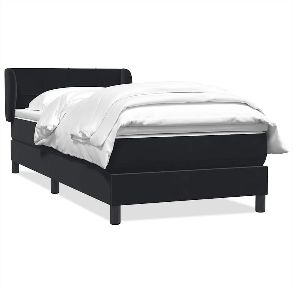 vidaXL Box Spring Κρεβάτι με στρώμα Μαύρο 80x210 εκ. Βελούδινο