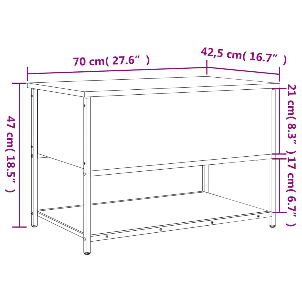 vidaXL Παγκάκι Αποθήκευσης Sonoma Δρυς 70x42,5x47 εκ. Επεξεργ. Ξύλο