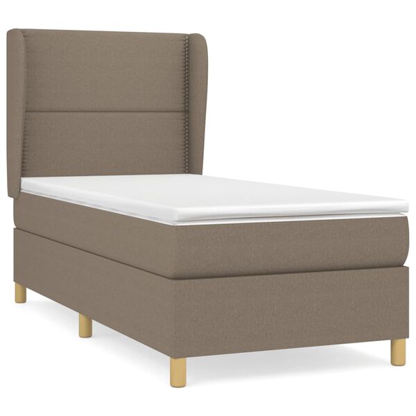 vidaXL &Kappa;&rho;&epsilon;&beta;ά&tau;&iota; Boxspring &mu;&epsilon; &Sigma;&tau;&rho;ώ&mu;&alpha; Taupe 90x200 &epsilon;&kappa;. &Upsilon;&phi;&alpha;&sigma;&mu;ά&tau;&iota;&nu;&omicron;