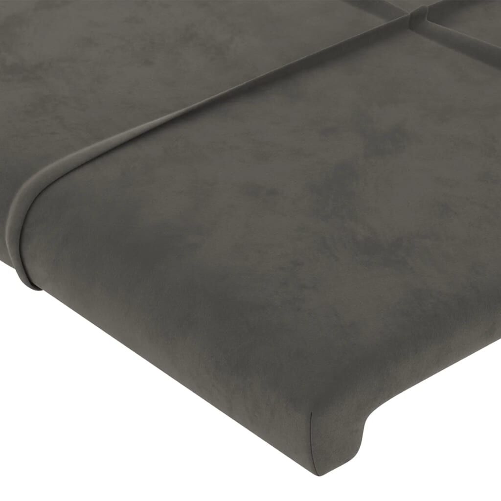 vidaXL Κεφαλάρι Κρεβατιού Σκούρο Γκρι 90x5x78/88 εκ. Βελούδινο