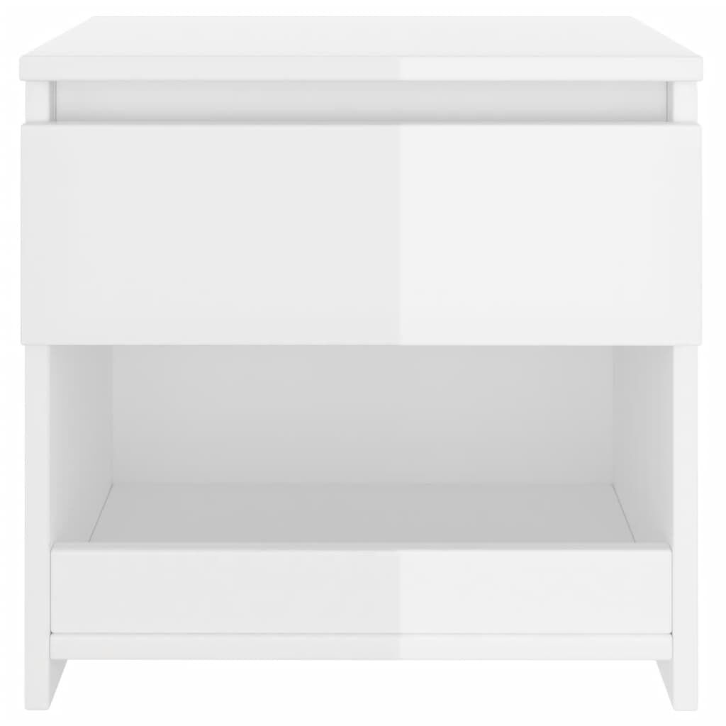 vidaXL Κομοδίνα 2 τεμ. Γυαλιστερό Λευκό 40 x 30 x 39 εκ. Επεξ. Ξύλο