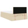 vidaXL Οθωμανικό κρεβάτι με στρώμα Cream 120x190 cm Ύφασμα
