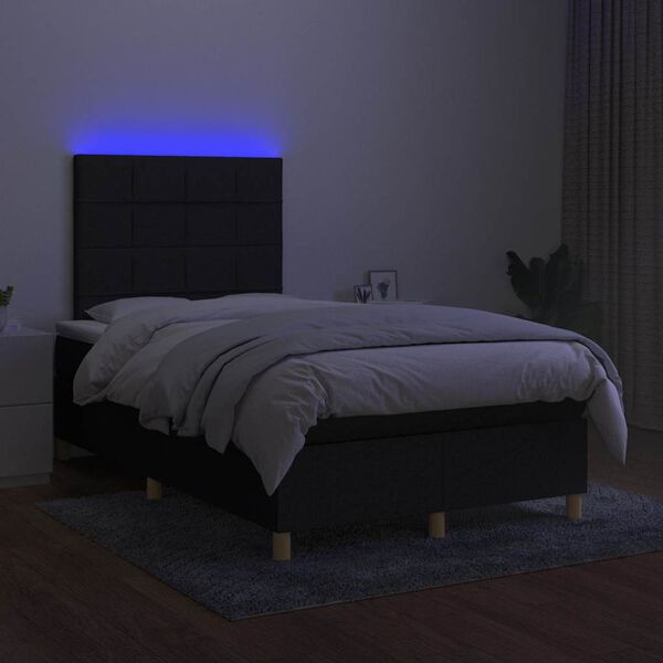 vidaXL &Kappa;&rho;&epsilon;&beta;ά&tau;&iota; Boxspring &mu;&epsilon; &Sigma;&tau;&rho;ώ&mu;&alpha; & LED &Mu;&alpha;ύ&rho;&omicron; 120x190 &epsilon;&kappa;. &Upsilon;&phi;&alpha;&sigma;&mu;ά&tau;&iota;&nu;&omicron;
