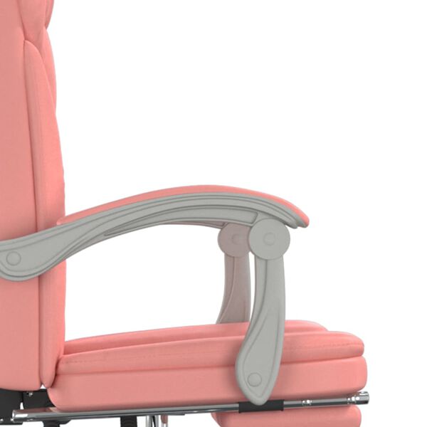 vidaXL Καρέκλα Γραφείου Ανακλινόμενη Ροζ Συνθετικό δέρμα
