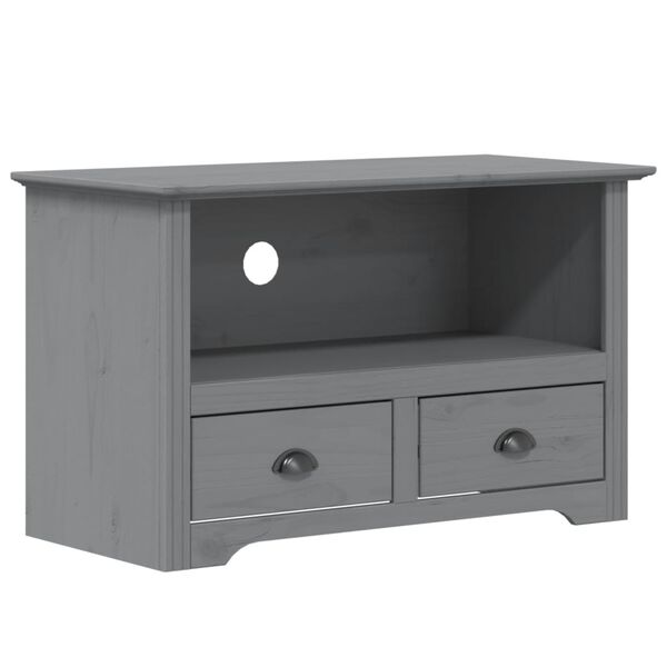 vidaXL Έπιπλο Τηλεόρασης BODO 2 Συρτάρια Γκρι 91,5x44,5x56 εκ. Πεύκο