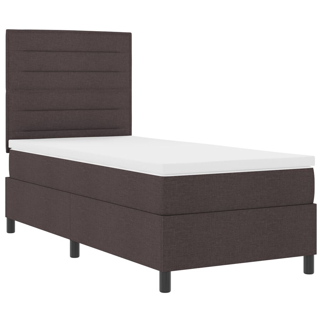 vidaXL Κρεβάτι με Βάση Σκούρο Καφέ 100x200 cm Ύφασμα