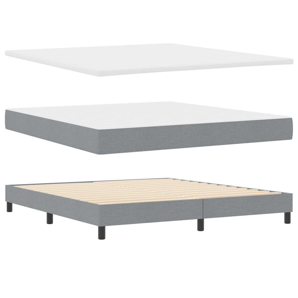 κρεβάτι Box Spring με στρώμα vidaXL ανοιχτό γκρι 180x200 εκ. ύφασμα