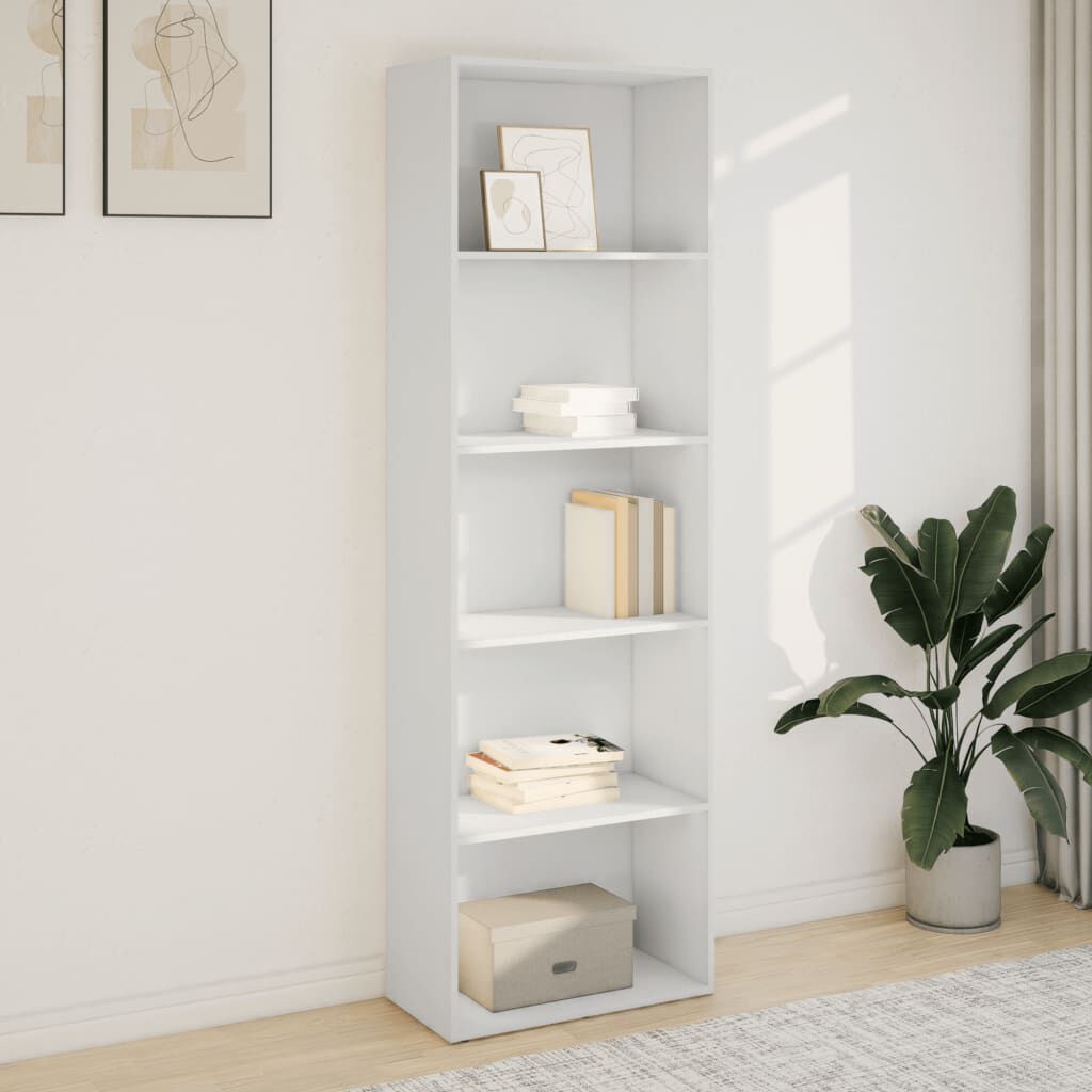 vidaXL Βιβλιοθήκη Λευκή 60x30x189 εκ. από Επεξεργασμένο Ξύλο