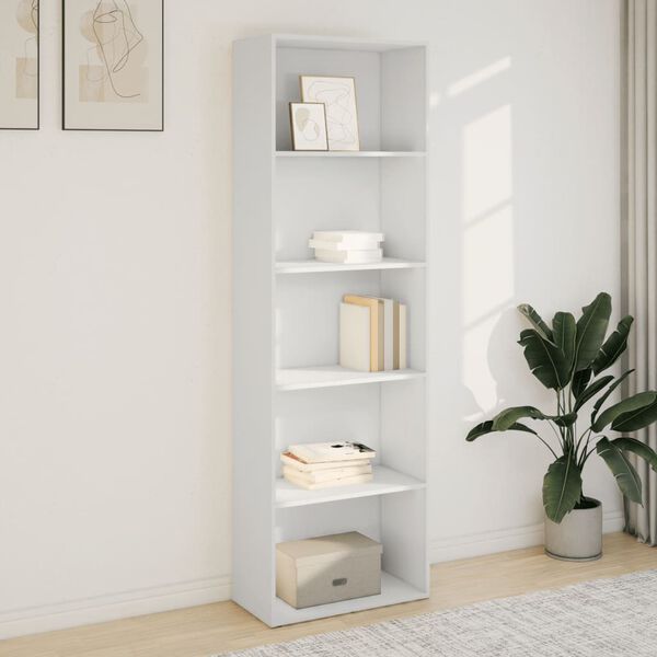 vidaXL Βιβλιοθήκη Λευκή 60x30x189 εκ. από Επεξεργασμένο Ξύλο