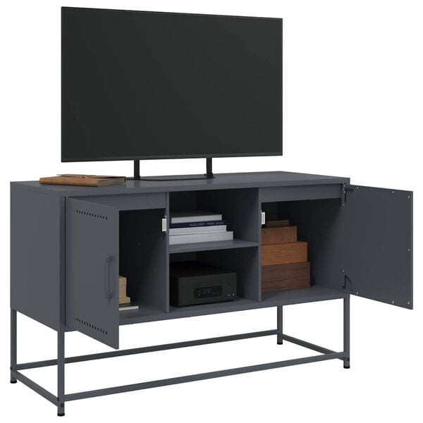 vidaXL Έπιπλο Τηλεόρασης Ανθρακί 100,5x39x60,5 εκ. από Ατσάλι