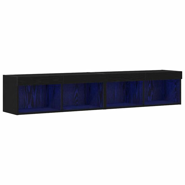 vidaXL Ντουλάπι TV 2 pcs Μαύρη δρυς 80 x 30 x 30 εκ Επεξεργασμένο ξύλο
