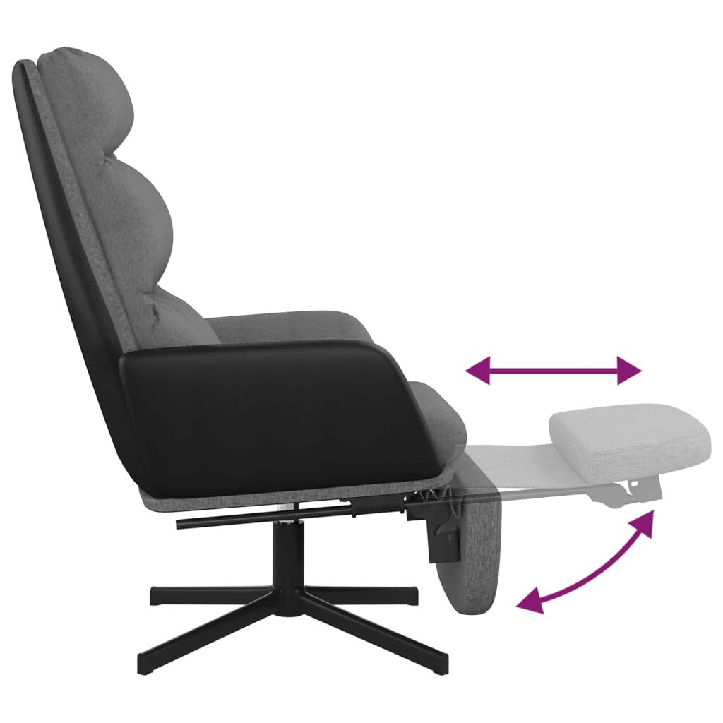 vidaXL Πολυθρόνα Relax Ανοιχτό Γκρι Υφασμάτινη με Υποπόδιο