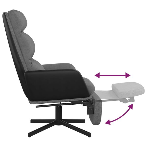 vidaXL Πολυθρόνα Relax Ανοιχτό Γκρι Υφασμάτινη με Υποπόδιο