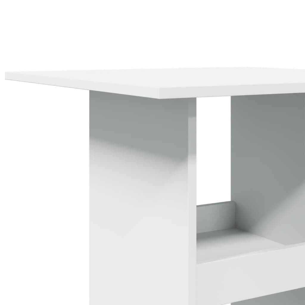 vidaXL Τραπέζι Μπαρ με Ράφια Λευκό 60x60x102 εκ. Επεξεργ. Ξύλο