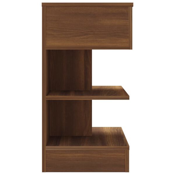 vidaXL Κομοδίνο Καπνιστή Δρυς 40 x 35 x 65 εκ. από Επεξεργασμένο Ξύλο