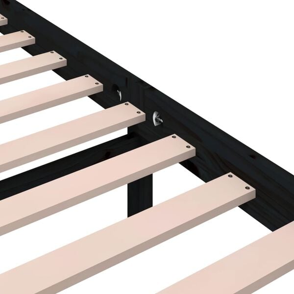 vidaXL Πλαίσιο Κρεβατιού Μαύρο 120 x 200 εκ. από Μασίφ Ξύλο