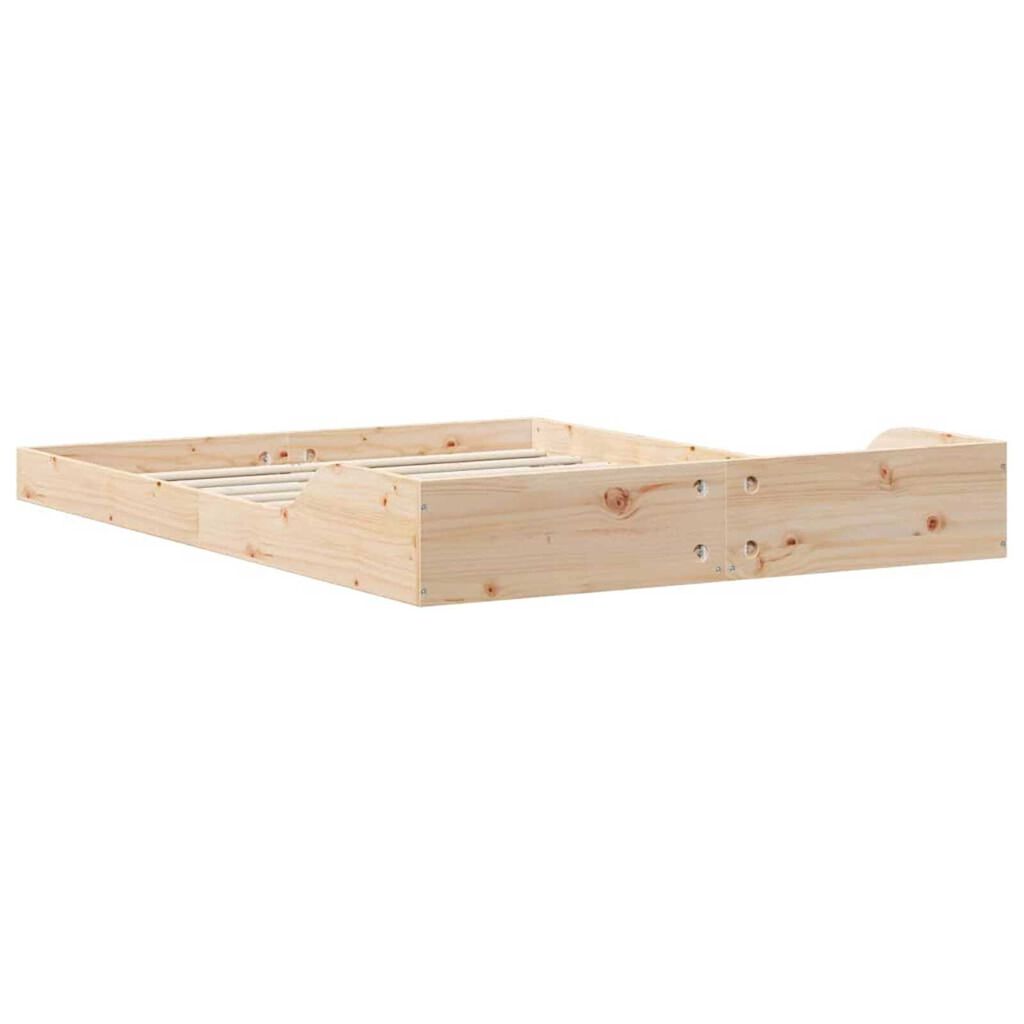 vidaXL Σκελετός Κρεβατιού Καφέ 120 x 190 cm Μασίφ ξύλο πεύκου