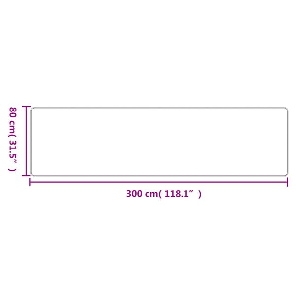 vidaXL Χαλί Διάδρομος Εμφάνιση Σιζάλ Ασημί 80 x 300 εκ.