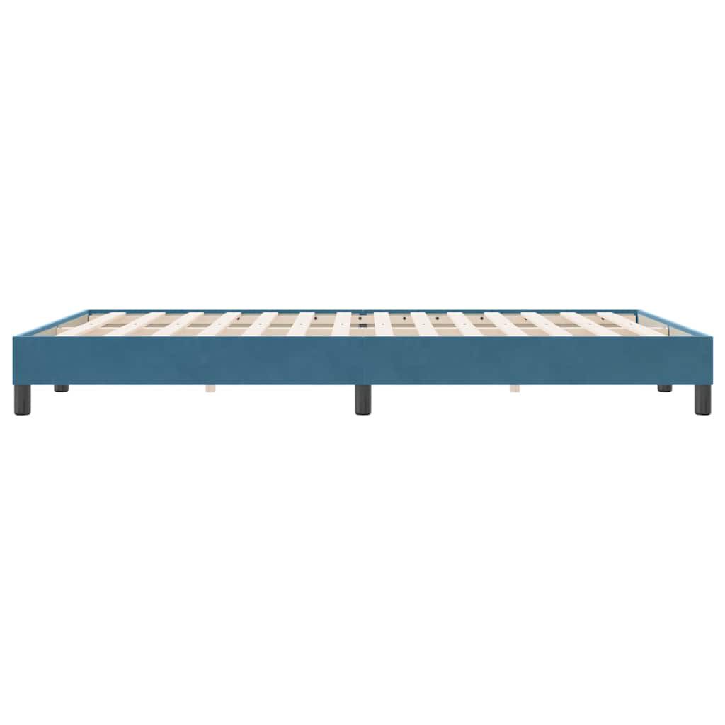 vidaXL Box Spring κρεβάτι χωρίς στρώμα σκούρο μπλε 140x220cm Βελούδινο