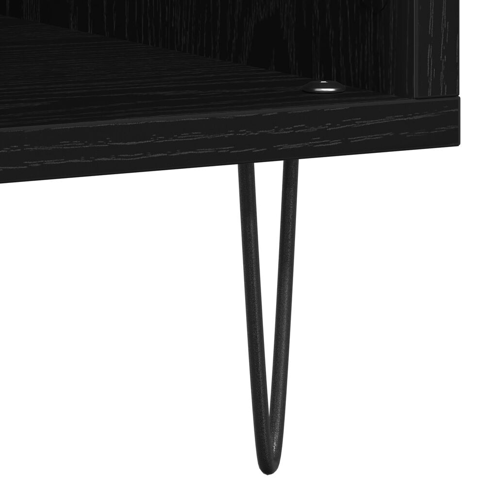 vidaXL Ντουλάπα Δίσκων Μαύρη Δρυς 100x38x48 εκ. Επεξεργασμένο Ξύλο