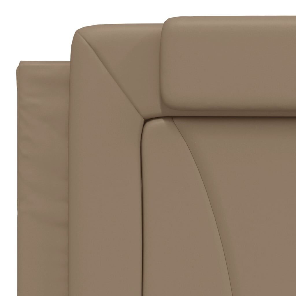 vidaXL Κρεβάτι με Στρώμα Καπουτσίνο 180x200 εκ. Συνθ. Δέρμα