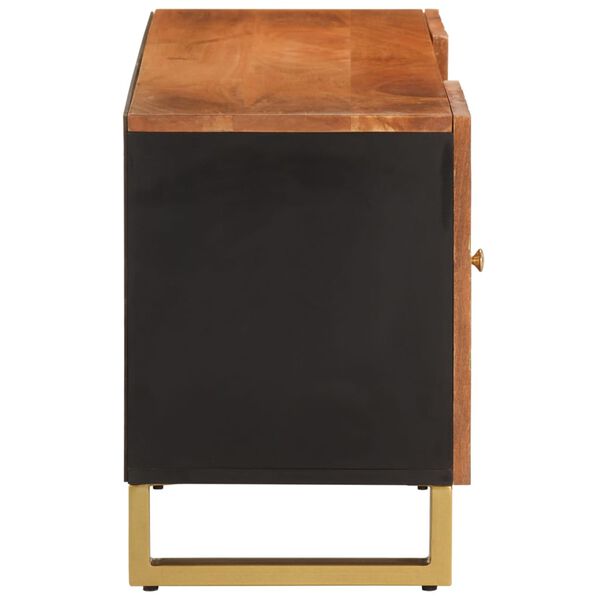 vidaXL Έπιπλο Τηλεόρασης Καφέ/Μαύρο 105x33,5x46 εκ. Μασίφ Ξύλο Μάνγκο