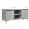 vidaXL Έπιπλο Τηλεόρασης Γκρι Σκυρ. 103,5x30x50εκ & Μασίφ Ξύλινα Πόδια