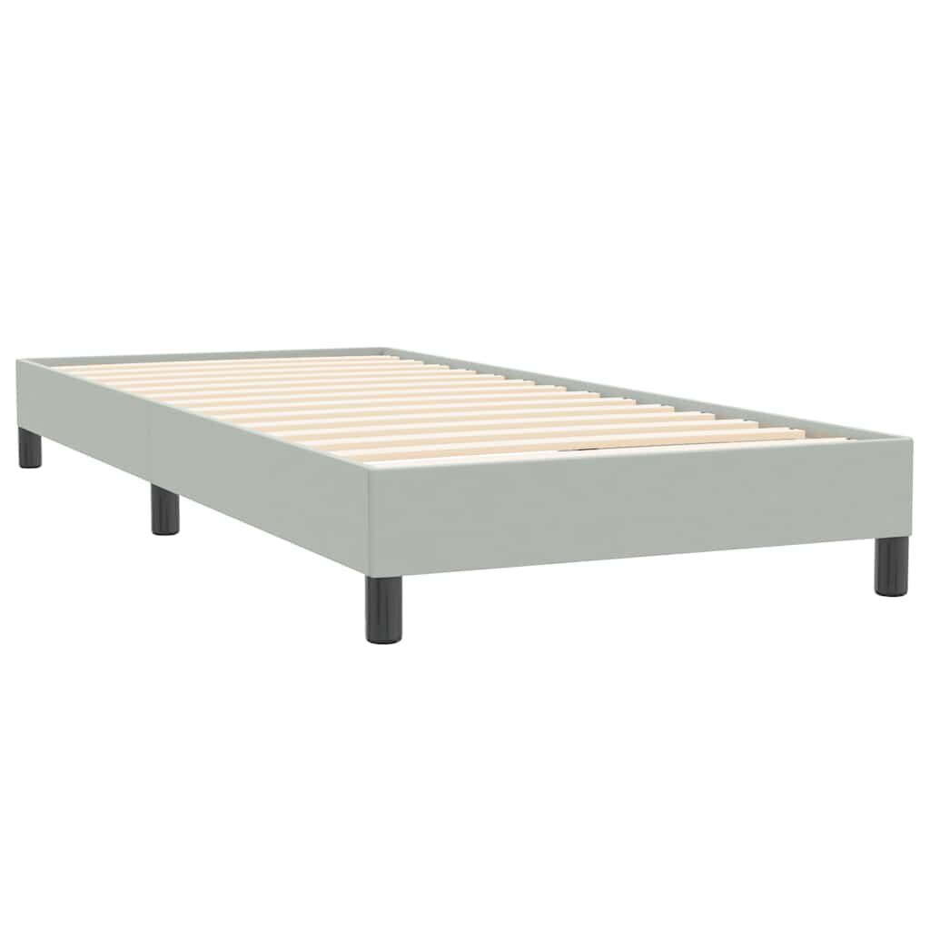 vidaXL Box Spring κρεβάτι με στρώμα ανοιχτό γκρι 80x220 cm Βελούδινο