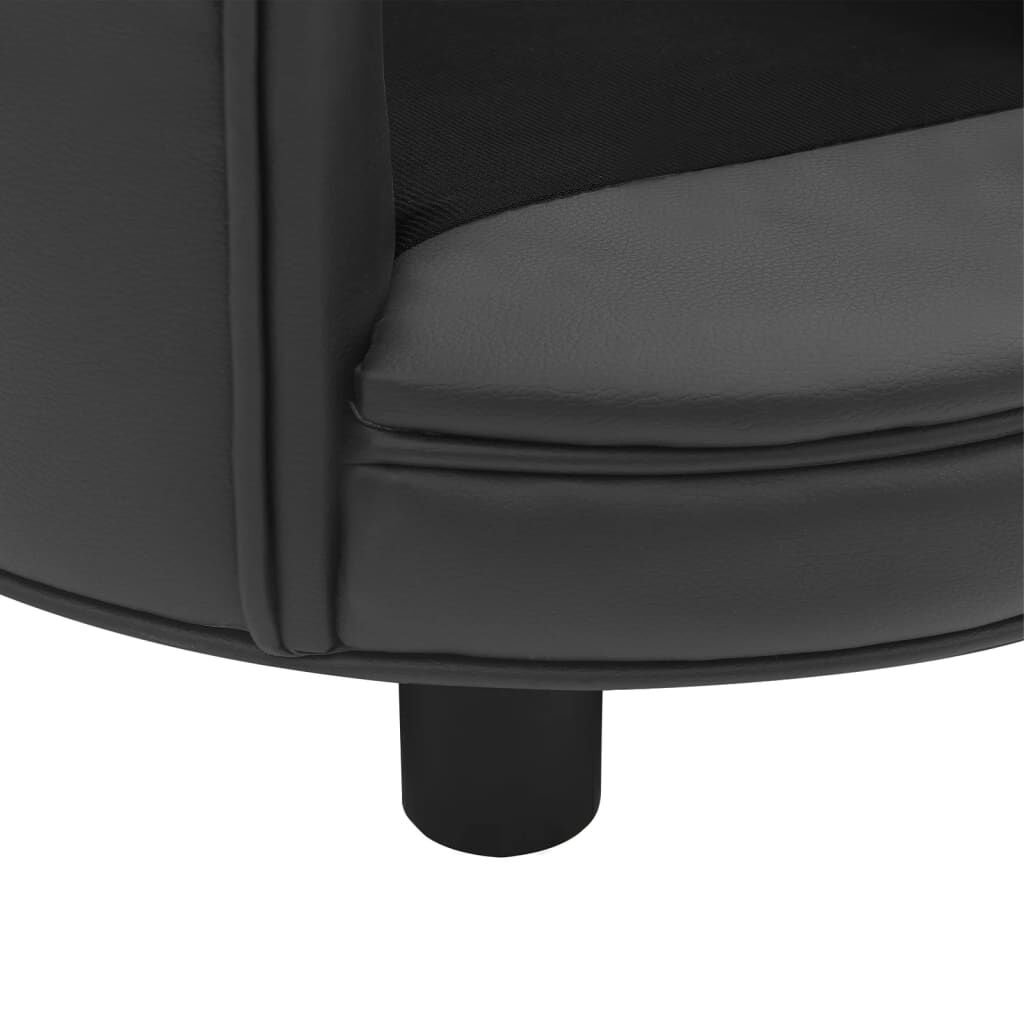 vidaXL Καναπές-Κρεβάτι Σκύλου Σκ. Γκρι 48x48x32εκ. Βελουτέ/Συνθ. Δέρμα