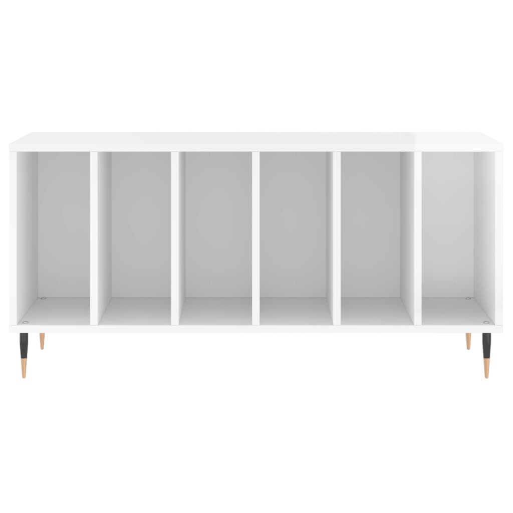 vidaXL Έπιπλο Δίσκων Γυαλ. Λευκό 100x38x48 εκ. από Επεξεργασμένο Ξύλο