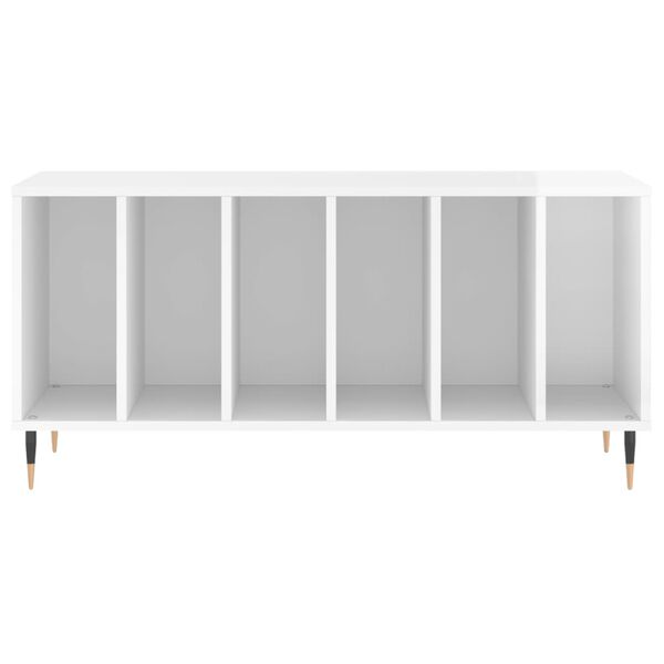 vidaXL Έπιπλο Δίσκων Γυαλ. Λευκό 100x38x48 εκ. από Επεξεργασμένο Ξύλο