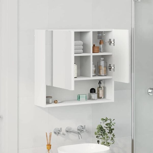 vidaXL Ντουλάπα Καθρέφτη Λευκό 59 x 17 x 55 cm Επεξεργασμένο ξύλο