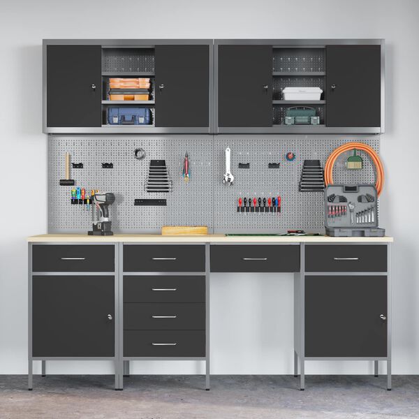 vidaXL &Nu;&tau;&omicron;&upsilon;&lambda;ά&pi;&alpha; &Epsilon;&rho;&gamma;&alpha;&sigma;ί&alpha;&sigmaf; 10 pcs &Mu;&alpha;ύ&rho;&omicron; &Mu;&eta;&chi;&alpha;&nu;&iota;&sigma;&mu;έ&nu;&omicron; &xi;ύ&lambda;&omicron; &kappa;&alpha;&iota; &alpha;&tau;&sigma;ά&lambda;&iota;