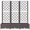 vidaXL Γλάστρα Κήπου με Πλέγμα Καφέ 120x40x121,5 εκ. από Πολυπροπυλένιο