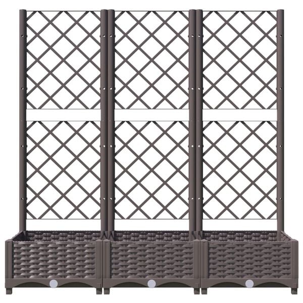 vidaXL Ζαρντινιέρα Κήπου με Καφασωτό Καφέ 120 x 40 x 121,5 εκ. από PP