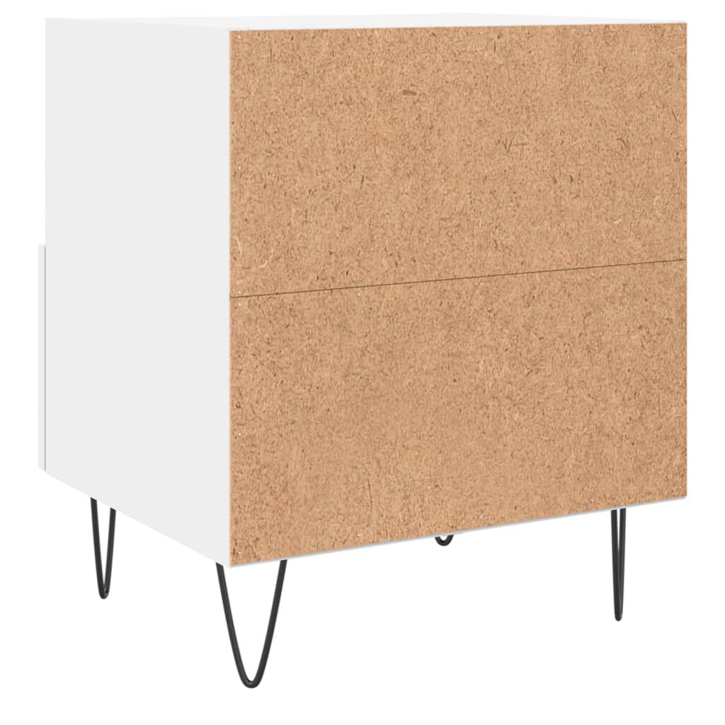 vidaXL Κομοδίνα 2 τεμ. Λευκά 40 x 35 x 47,5 εκ. από Επεξεργασμένο Ξύλο