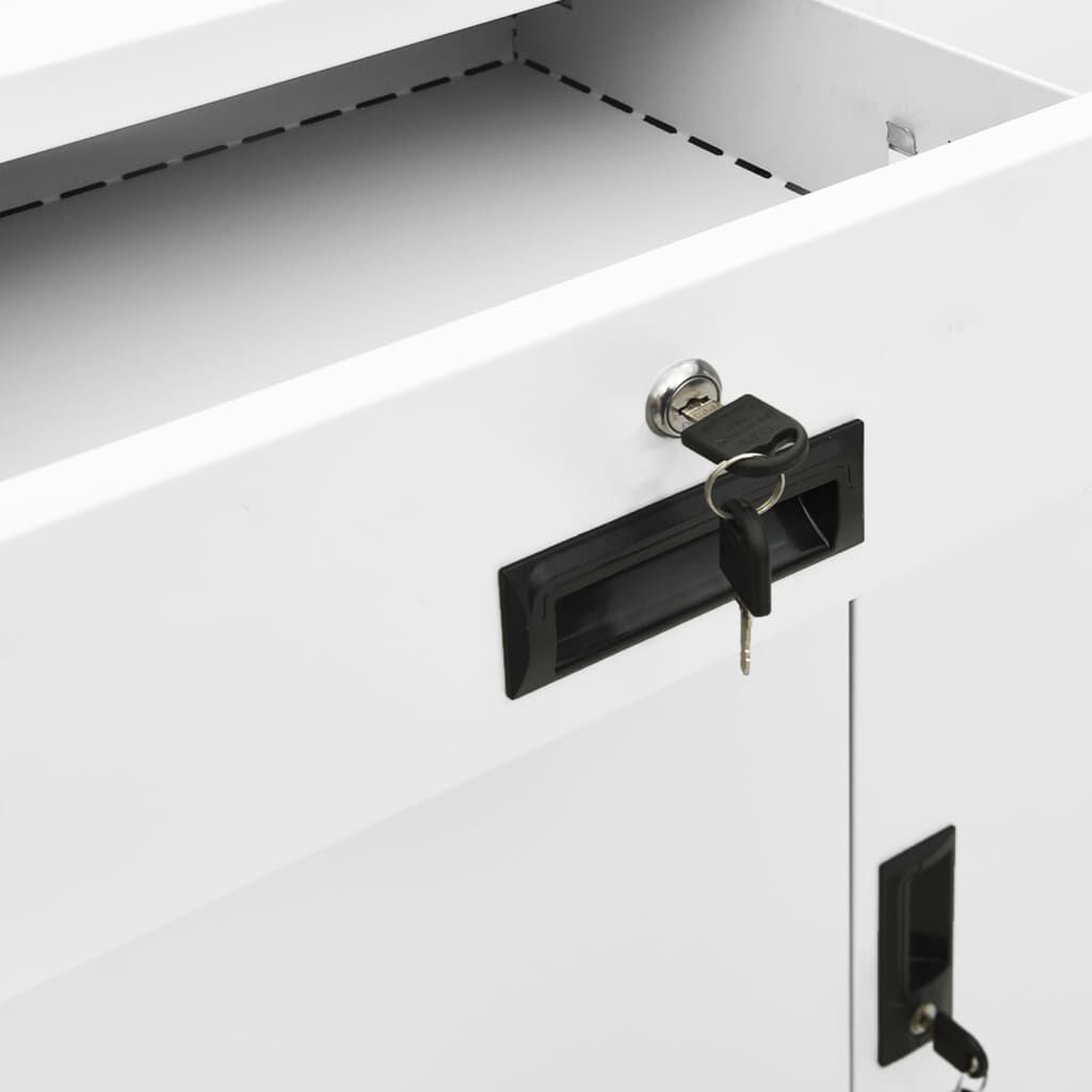 vidaXL Ντουλάπα Γραφείου Λευκή 90 x 40 x 102 εκ. Ατσάλινη