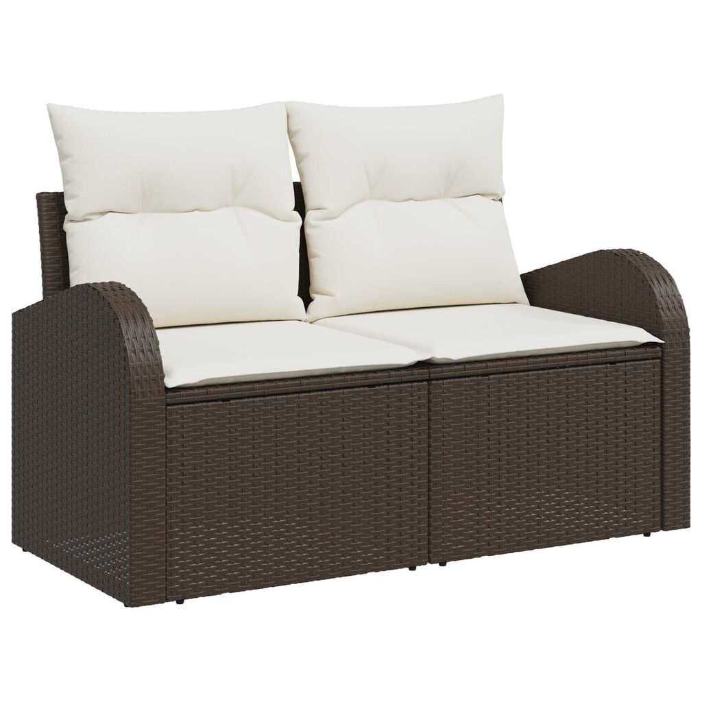 vidaXL Σετ Καναπέ Κήπου 6 pcs Καφέ 55 x 55 x 37 εκ Πολυ ράταν