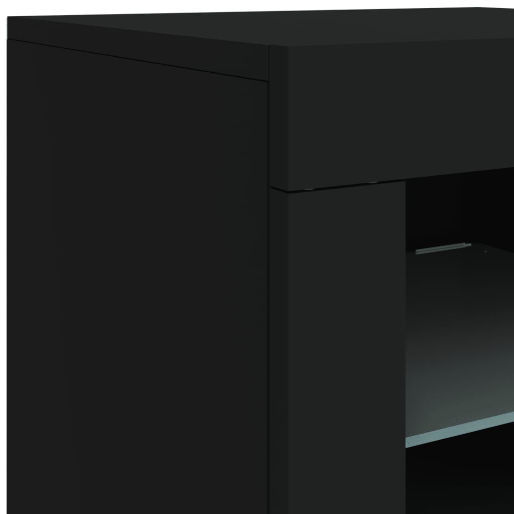 vidaXL Μπουφές με LED Μαύρος 164 x 37 x 67 εκ.