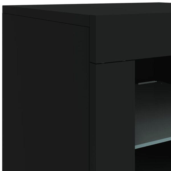 vidaXL Μπουφές με LED Μαύρος 164 x 37 x 67 εκ.