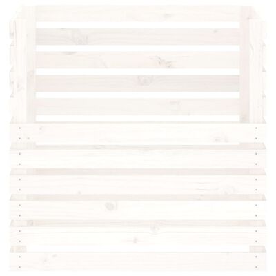 vidaXL Κομποστοποιητής Λευκός 80 x 80 x 78 εκ. από Μασίφ Ξύλο Πεύκου