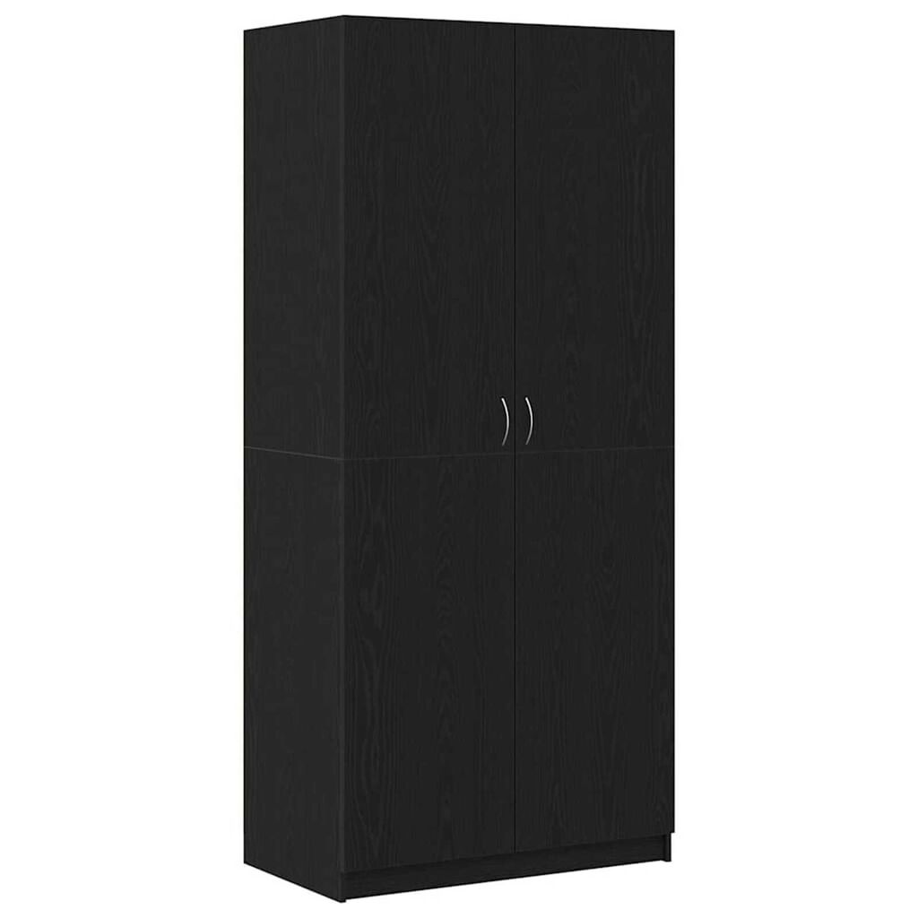 vidaXL Ντουλάπι με πόρτα Μαύρο 90 x 52 x 200 εκ. Επεξεργασμένο ξύλο